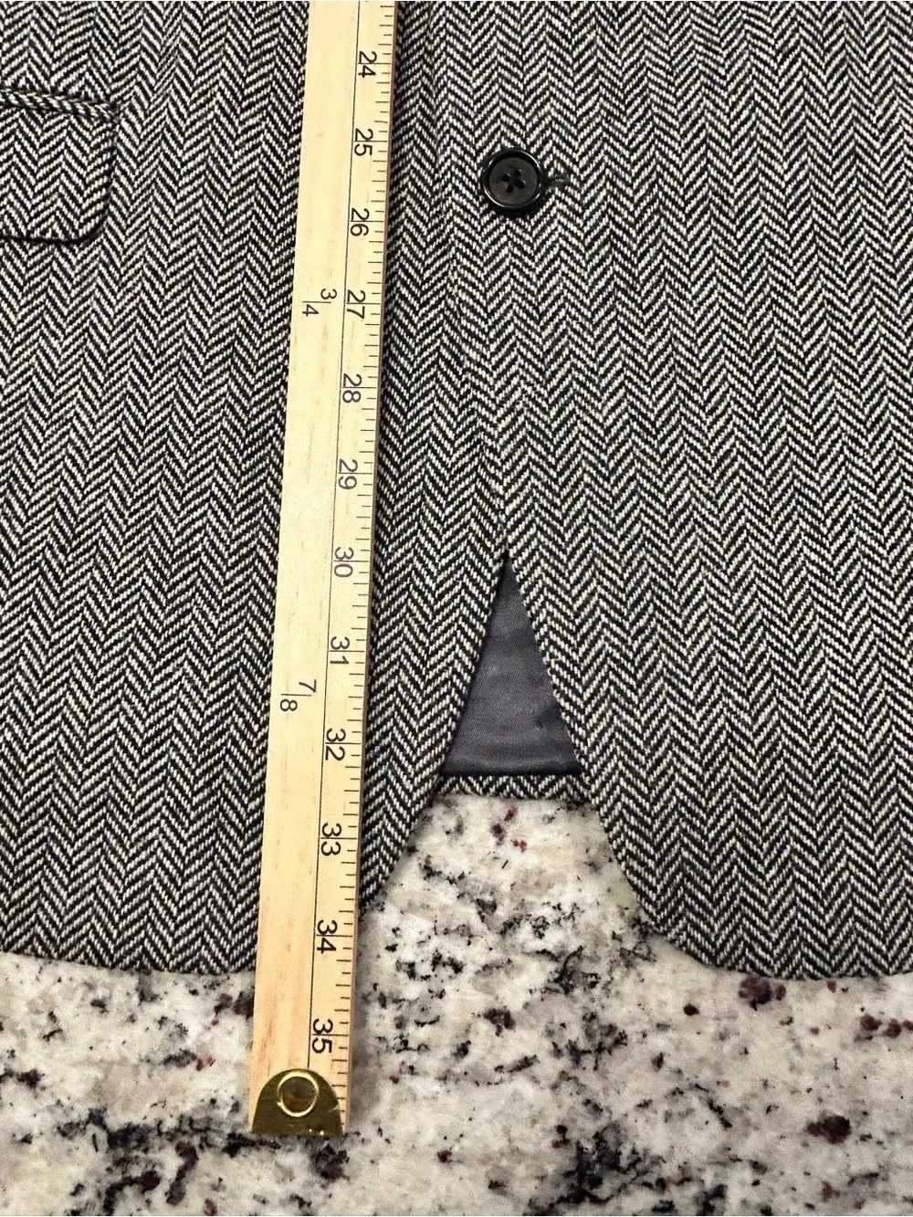 Lauren Ralph Lauren Men’s Black Gray Tweed Wool Herringbone Blazer 48L Business
